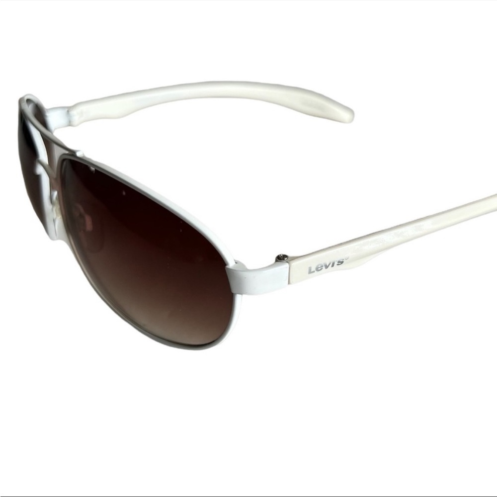 LEVI’S Aviator Sunglasses White Gradient Brown Lens - Picture 5 of 16